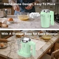thumbnail image 4 of VAVSEA 500W Electric Hand Mixer with 5 Speeds & 32 Accessories, Handheld Mixer Includes 2 Whisks, 2 Dough Hooks, 2 Beaters, Cake Decorating Kit with Storage Base, New, Green, 4 of 9