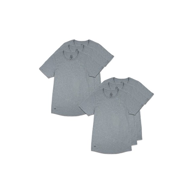 OTECKA T-Shirt à Col Rond en Coton Supima pour Homme Coupe Ajustée avec Évacuation de l'Humidité -6 Paquets