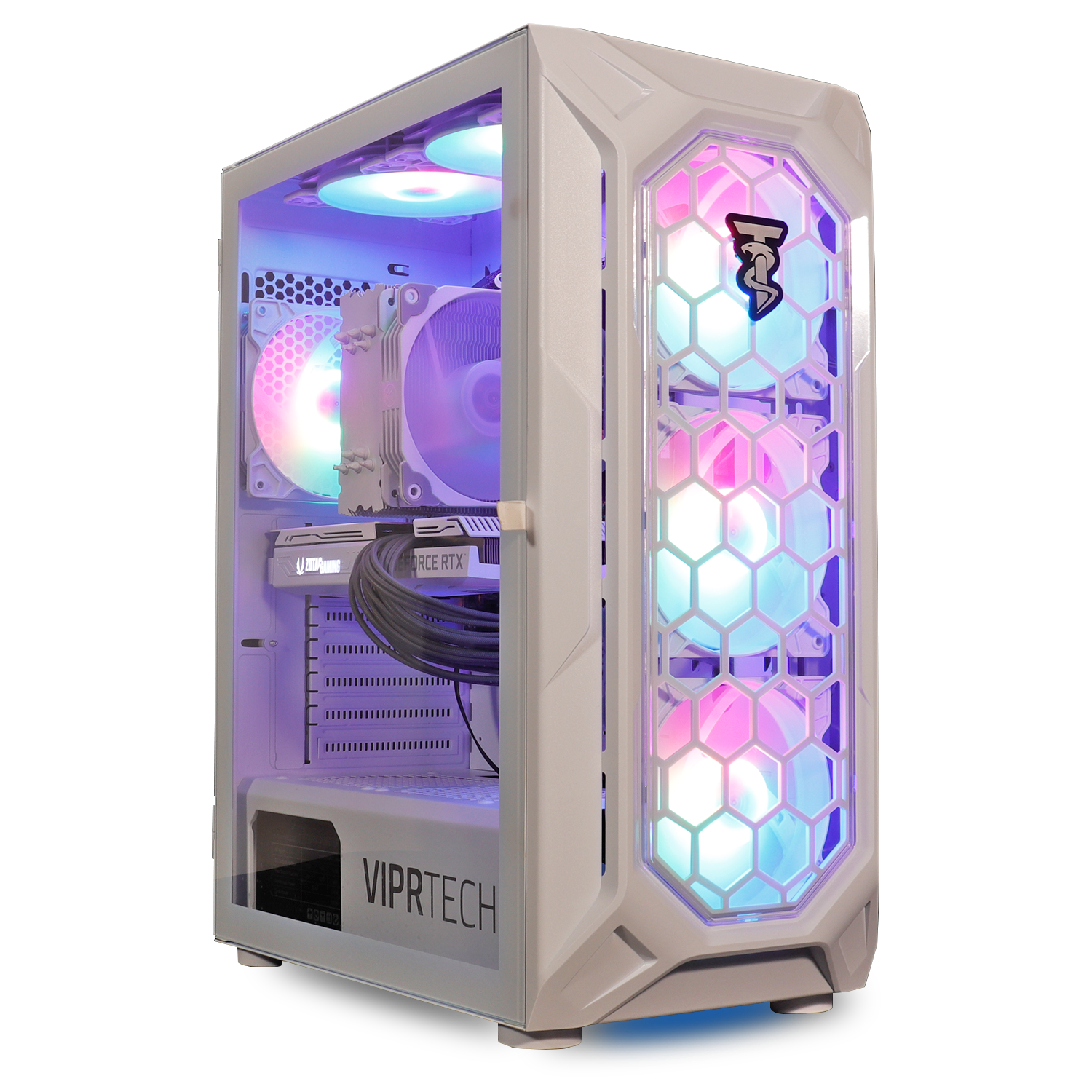 ViprTech Rebel 4.0 Gaming PC - AMD Ryzen 7 (4.4GHz), RTX 4060 8GB, 16GB DDR4, 1TB SSD, Desktop White