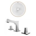 thumbnail image 1 of 16.5-in. W Round Bathroom Undermount Sink Set In White - Chrome Hardware AI-22740, 1 of 7