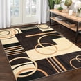 thumbnail image 1 of Garvee Modern Geometric Area Rugs 9'x12' Living Room Rugs, Abstract Washable Rug Non-Slip Soft Indoor Throw Carpet Stain Resistant Rug for Dining Room Bedroom, Brown, 1 of 8