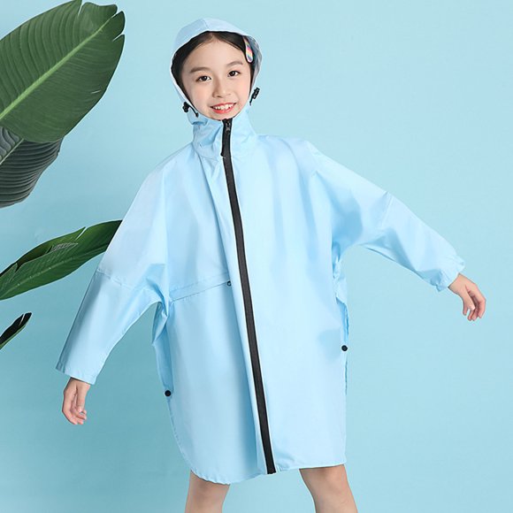 XASZHN Imperméable Tout-Petit Porter Pluie pour Garçon Enfants Filles Dessin Animé Enfants Ponchos 3D Veste Garçons Manteau&Veste Imperméable à Capuche Coupe-Vent Imperméable Bleu Clair_001 L
