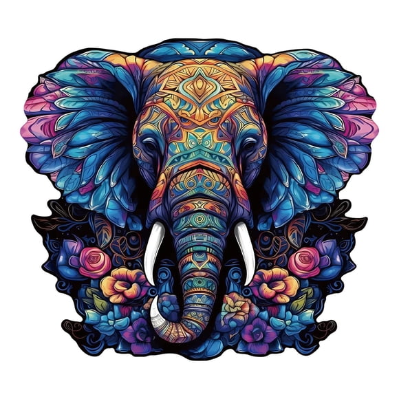 Liyamei Casse-Tête Éléphant en Bois Éducatif Jeu d'Association des Formes d'Animaux Activité d'Apprentissage Montessori pour Tout-Petits Enfants