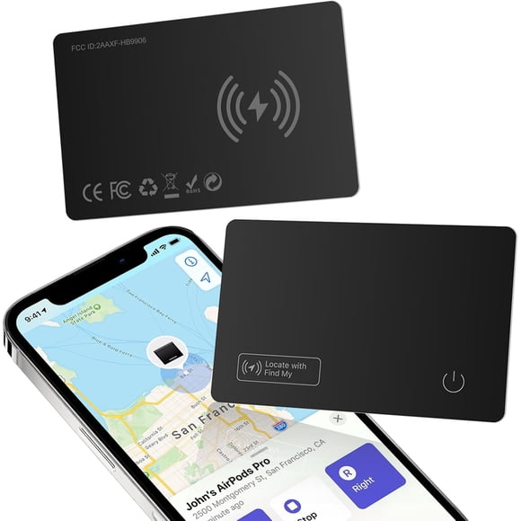 Wallet Tracker Wireless Rechargeable with Find My Card Finder Locator for Passport Wallet Luggage Tags Slim Waterproof Smart Tracker Card