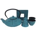 thumbnail image 1 of CUISILAND Théière en Fonte Bleu Pâle 37oz Libellule avec 4 Tasses, 1 of 5