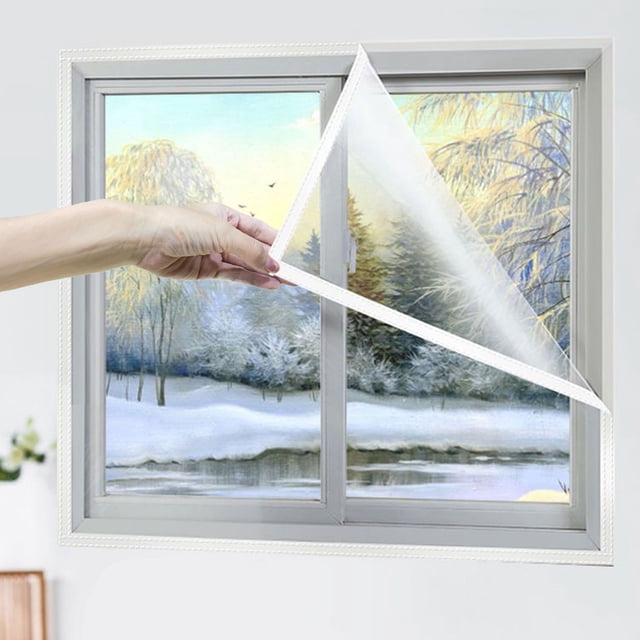 Self Made Paste Window Windproof And Warm Film, Used To Keep Warm In Winter, Easy To Open And Ventilate, Fixed By Adhesive Tape, Reusable Plastic Window Package