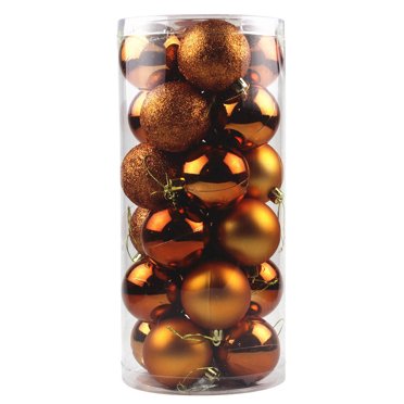 TIMIFIS Christmas Tree Ornaments, 24pc Christmas Ball Decoration Set 2.36" Red Green and Gold Christmas Ball Shatterproof Hanging Tree Ornament Set