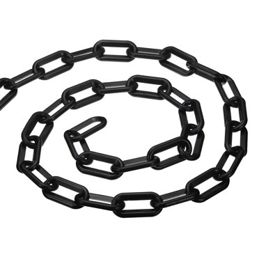 Unique Bargains 0.3' Diameter 23Ft Length Plastic Chain Barrier Safety Link Chain Stanchion for Crowd Control, Black