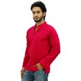 thumbnail image 4 of Atasi Kurta Court à Col Officier pour Homme en Coton Fuchsia Chemise Décontractée-Xx-Grand, 4 of 7
