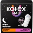 thumbnail image 1 of Serviettes maxi de nuit Kotex, 28 unités, 1 of 7