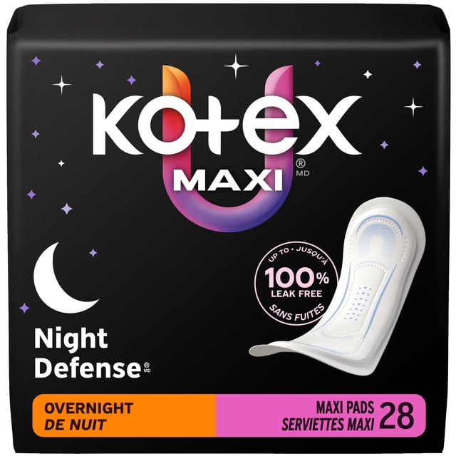 Serviettes maxi de nuit Kotex, 28 unités