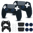 thumbnail image 1 of PS5 Controller Cover Case, Anti-Slip Silicone Cover Skin Compatible With PS5 Controller With Thumb Grip Caps, Joystick Protectors And Cover Wrap Sticker(2 Packs), 1 of 9