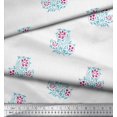 thumbnail image 2 of Soimoi Modal Satin Fabric Leaves & Floral Block Printed Fabric 1 Yard 42 Inch Wide, 2 of 3