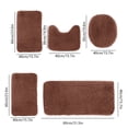 thumbnail image 2 of zanvin Solid Color Bath Mats 5 Set Bathroom Rugs for 5 Pcs Toilet Mats Universal Soft Longhair Water Absorption Non-Slip Thick Machine Washable Easy To Dry Dark Color Bath Rugs for Bathroom, 2 of 5