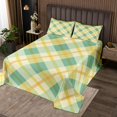 thumbnail image 2 of Erosebridal Orange Green Buffalo Plaid Coverlet Set Twin, Geometry Buffalo Bedding Set 2pcs, 2 of 5