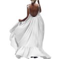 thumbnail image 1 of Women Boho Maxi Solid Sleeveless Long Backless Dress Evening Party Beach Dress, 1 of 2