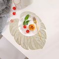 thumbnail image 1 of Oleegame 1PC Placemat Stylish PVC Hollow-out Turtle Back Leaf Decoration Placemat with Simulation Leaves, , Oil-proof and Durable Table Mat for Heat Insulation Gold, 1 of 6