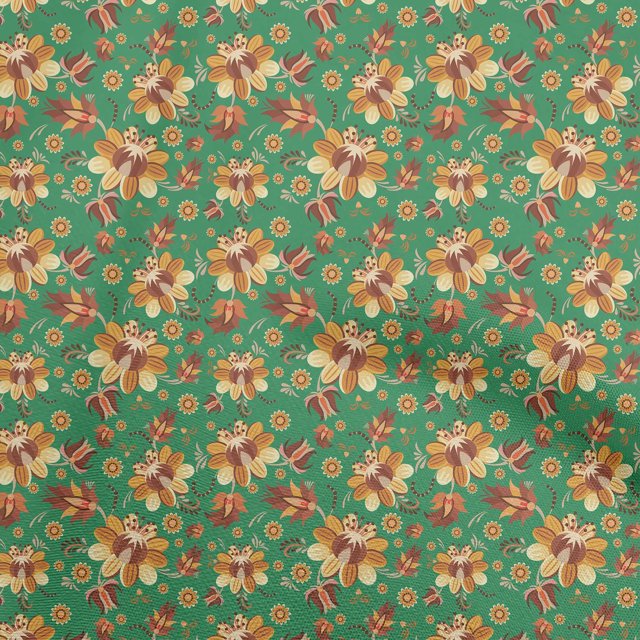 oneOone Velvet Green Fabric Asian Suzani Craft Projects Decor Fabric Printed By The Yard 58 Inch Wide