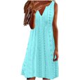 thumbnail image 2 of Gspmoly Robe pour Femmes, Robe d'Été Décontractée Unie à Col en V Sans Manches pour Femmes, Mini-Robe, Robes Formelles pour Femmes jusqu'à 60 % de Rabais, 2 of 6