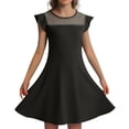 thumbnail image 1 of Robes d'Été Décontractées pour Filles Robe de Fête pour Enfants Manches à Volants en Maille Design en Ligne avec Poches pour 4 à 11 Ans, 1 of 4