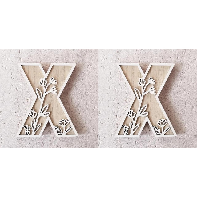 5 Inch Wooden Letters for Wall Decoration – for 's Room Craft Projects Name Signs Weddings and Home ,2 Pack