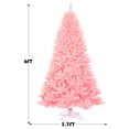 thumbnail image 2 of Gymax 6ft Pink Artificial Christmas Tree Hinged Spruce Full Tree w/ Metal Stand, 2 of 10