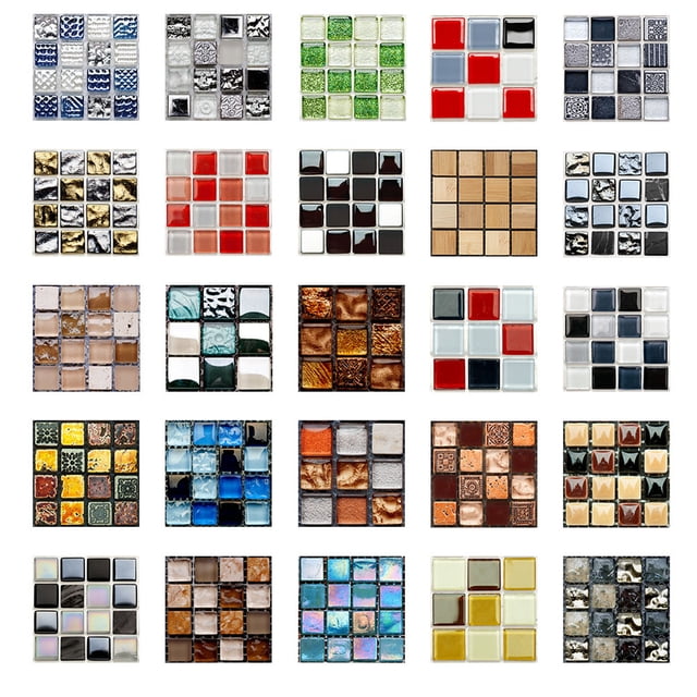 Affordablo 2025 Back Splash Stick On Tiles For Kitchen Clearance 1Set 10pc Self Adhesive Tile 3D Sticker Kitchen Bathroom Wall Sticker Decoration