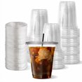 thumbnail image 2 of [200 SET]HAKOWARE by Harvest Pack 12 oz Ultra Clear Plastic Cold Cups with Flat Lids, Disposable Wedding Party Drinking Cups Tumblers, Iced Coffee Beer Juice Cold Beverage, 2 of 4