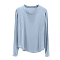 thumbnail image 1 of Haut de Pyjama en Modal pour Femmes 2025 Été T-Shirts à Col Rond Chandails à Manches Longues Coupe Décontractée Vêtement de Nuit Confort Tenue d'Intérieur Ultra Doux Chemise de Nuit Texturée, 1 of 4