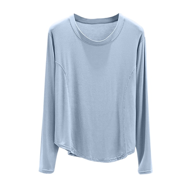 Haut de Pyjama en Modal pour Femmes 2025 Été T-Shirts à Col Rond Chandails à Manches Longues Coupe Décontractée Vêtement de Nuit Confort Tenue d'Intérieur Ultra Doux Chemise de Nuit Texturée