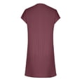 thumbnail image 5 of FcBaudy Robe à Manches Courtes Col en V Longueur Genou, Robes d'Été pour Femmes, Robes Décontractées pour Femmes Col Rond Manches Courtes avec Poches Fendue à Ourlet Croisé Robe pour Femmes, 5 of 5
