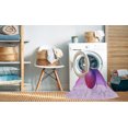 thumbnail image 2 of Ahgly Tapis d'Intérieur Lavable en Machine Carré Transitionnel Fleur Rose, 8 Pieds Carré, 2 of 7