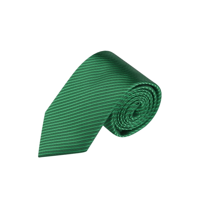 INSPIRE CHIC Men's Solid Color Narrow Stripes Necktie in green, crafted from 100% polyester with a silky smooth texture. Measuring approximately 145cm (57.09 inches) long and 8cm (3.15 inches) wide, this versatile tie features subtle narrow stripes. Ideal for men's accessories, it suits formal and informal occasions such as weddings, business meetings, graduation ceremonies, and parties.