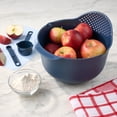 thumbnail image 3 of Mainstays 4qt Colander Mixing Bowl with Pour Spouts & Non-Slip Base, Navy, 3 of 11