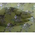 thumbnail image 4 of oneOone Viscose Chiffon Fabric Leaves|Bird & Floral Block Printed Fabric 1 Yard 42 Inch Wide, 4 of 4