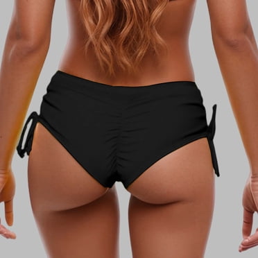 Bikinis Taille Haute pour Femmes Pantalons de Bain d'Été Couvrance Totale Bas de Maillot de Bain Liens Latéraux Ajustables Design Tendance