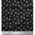 thumbnail image 1 of Soimoi Black Velvet Fabric Snow Flakes & Star Decor Fabric Printed Yard 58 Inch Wide, 1 of 3