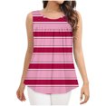 thumbnail image 4 of UPPADA Camisoles Mignonnes pour Femmes Tendance Col Rond à Fleurs Hauts d'Été Sans Manches Blouses Chic Décontracté Camisoles Graphiques Rose Vif,m, 4 of 5