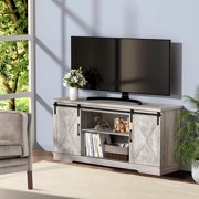 Ourlova Farmhouse TV Stand for 65 Inch TV Entertainment Center TV Media Console Cabinet, TV Stand with Storage, Barn Doors and Shelves, Tall Modern TV Console Table Furniture for Living Bedroom