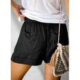 thumbnail image 4 of Fsgntruao Womens Plus Size Comfy Drawstring Casual Elastic Waist Pocket Loose Shorts Pants, 4 of 8