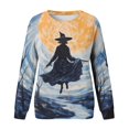 thumbnail image 4 of Tops For Womens Print O Neck Sweatshirt  Neck Fit Pullover Tops Comfortable Long Sleeve Workout Shirts Loose Blouse, 4 of 4
