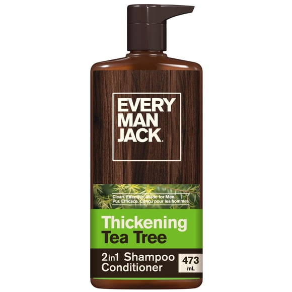 Every Man Jack – Shampooing et revitalisant 2-en-1 épaississant à l'arbre à thé pour hommes, d'origine naturelle, 473 ml