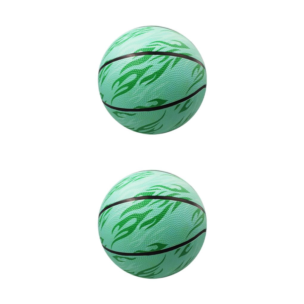 QualitChoice Ballon de Basketball Imperméable et à Bonne Sensation de Main, Adapté à l'Extérieur, pour Toute Condition, Vert - Taille 7, Ensemble de 2