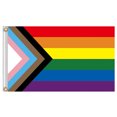 thumbnail image 1 of Rainbow Flag Banner Durable UV Resistant Progress Pride Flag Support for LGBT Flag, 1 of 7