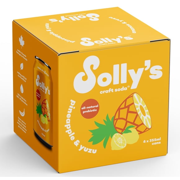 Solly's Boisson Gazeuse Artisanale Ananas & Yuzu 4x355ml