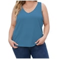 thumbnail image 1 of Timegard Womens Plus Size Tank Tops Ribbed V-Neck Comfy Casual Loose Shirt Top Basic Tee Blouse Undershirts, 1 of 7