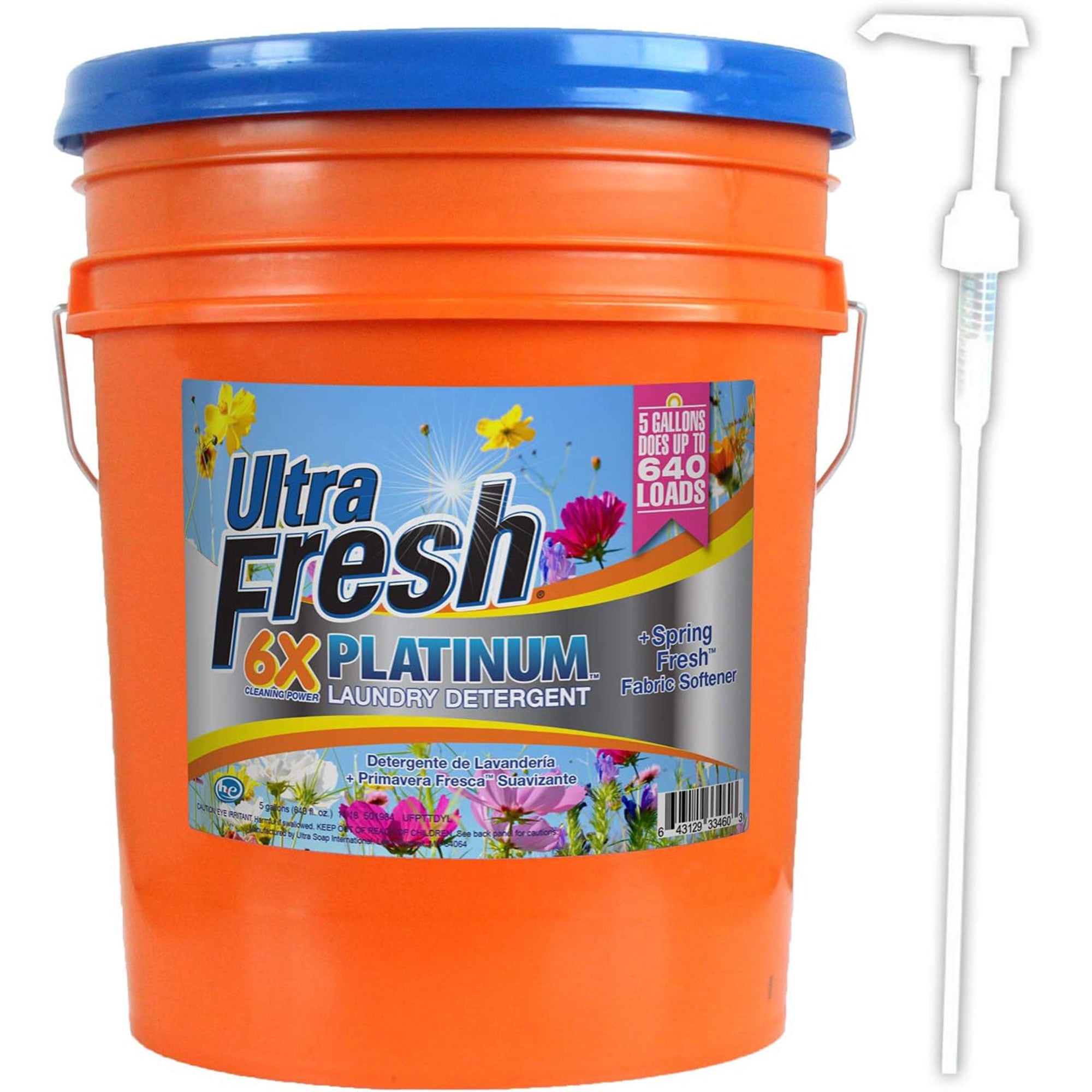 Ultra Fresh 6X Platinum 5 Gal Laundry Detergent with Spring Fresh Softener