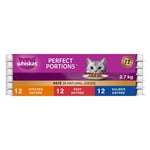 Whiskas Perfect Portions Poulet, boeuf & Saumon Paté Variety Pack Nourriture de chat humide
