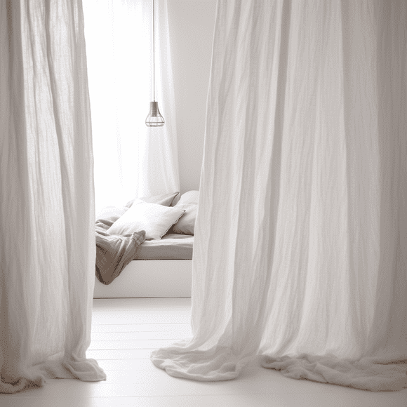 Q VITA Ensemble de Rideaux 100 % Lin – 2 Panneaux, Draperies Semi-Transparentes pour Salon et Chambre – Respirant, Lavé aux Enzymes, Certifié OEKO-TEX – 53"x108 Pouces, Couleur Blanc Cassé, Conçu au Canada