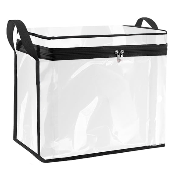 WRKEKC Clearance Clear PVC Comic Book Storage Box, Foldable DVD Organizer with Zipper, Transparent Display Case for Collectibles, Toys, and Media
